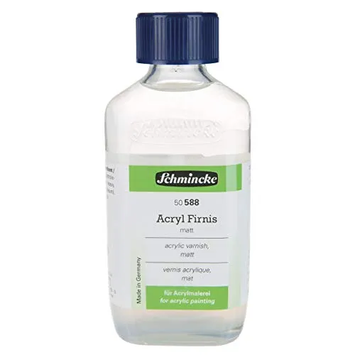 Schmincke Acrylfarbe Acryl-Firnis matt 200 ml Flasche 50588 - Hochwertiger Schlussfirnis für Acrylfarben, sorgt für eine matte Oberfläche und schützt Ihre Kunstwerke. Ideal für kreative Projekte in der Malerei.