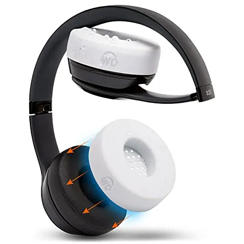 WC SweatZ Solo – Patentierte Schweißschutz-Ohrpolster für Beats Solo 4, Solo 3 und Solo 2, hergestellt von Wicked Cushions | Schweißfest und maschinenwaschbar | White