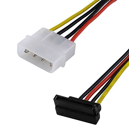 BestPlug 13cm internes PCI Strom-Kabel Adapter für Computer, S-ATA Winkelstecker auf 5,25 4pol Stecker