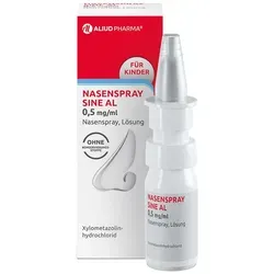 Nasenspray Sine Al 0.5 mg/ml - Schnupfenmittel für Kinder - Arzneimittel zur effektiven Abschwellung der Nasenschleimhaut bei Schnupfen. Ideal für Kinder zwischen 2 und 6 Jahren, mit gefäßverengenden Eigenschaften für schnelle Linderung.
