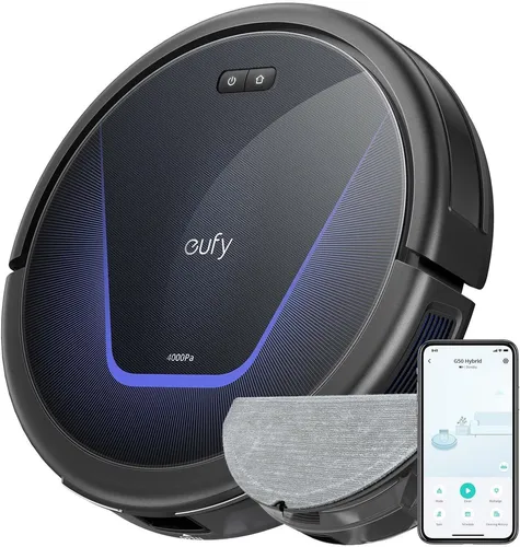 eufy G50 Hybrid Saugroboter mit Wischfunktion - Roboterstaubsauger mit 4.000Pa Saugkraft und Wischfunktion, ideal für Tierhaare und Hartböden. Effiziente dynamische Navigation sorgt für gründliche Reinigung.