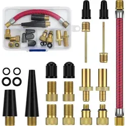Fahrradventil Adapter Set für SV, DV, AV und Autoventil - Adapter-Set für Luftpumpen, vielseitig einsetzbar für verschiedene Ventilarten, ideal für Radfahrer und Sportler.