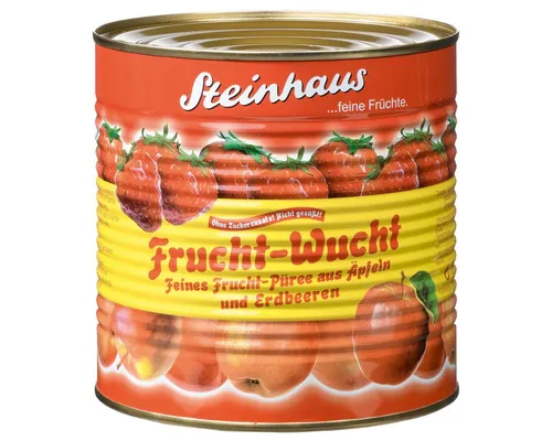 Steinhaus Obstkonserve, Steinhaus Frucht Wucht Erdbeer ungesüßt feinstes Frucht Püree 2650g