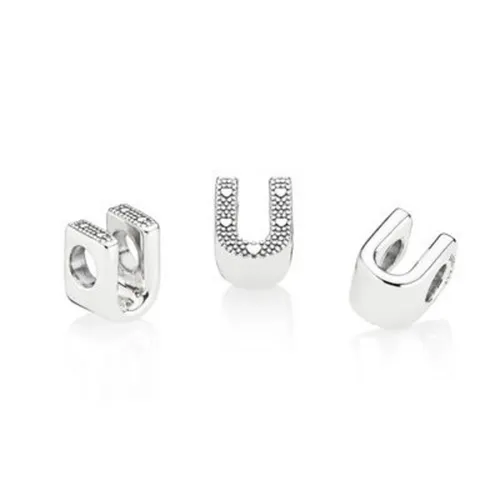 Bead - Silber - Charm letter U