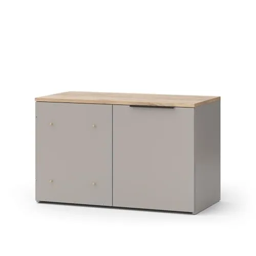 Vicco Highboard Wido, Greige/Sonoma, 80 x 50 cm mit Tür - Stylisches Highboard in Greige/Sonoma, ideal für modernes Wohnen. Bietet viel Stauraum und passt perfekt in jedes Wohn- oder Schlafzimmer.