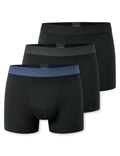 Schiesser Herren 95/5 Multipacks Unterwäsche, Sortiert 3_183243 - Kleidung: 3er-Pack schwarze Herren-Shorts mit sportlichem Logo-Webgummibund aus 95% Organic Cotton für höchsten Tragekomfort und Formstabilität.