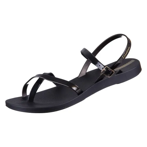 Ipanema Damen Fashion Sand VIII FEM Sandale, Black/Gold - Wanderschuhe, 100% vegan und recycelbar, ideal für umweltbewusste Modebewusste mit rutschfesten, langlebigen metallischen Riemen.