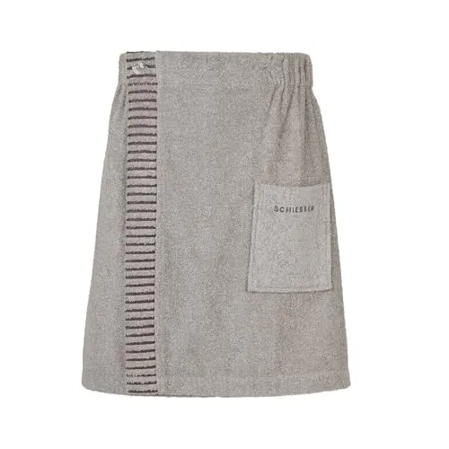 Schiesser Saunakilt Rom Herren - 46-54 - Hellgrau - Saunakilt für Herren, 100% Baumwolle in Frottierqualität, saugstark und hautfreundlich. Mit verstellbarem Knopfverschluss und Eingrifftasche für optimalen Komfort.