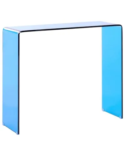 Beliani Minimalistischer Konsolentisch transparent/blau Glas Kendall