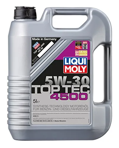 LIQUI MOLY Top Tec 4500 5W-30 | 5 L | Synthesetechnologie Motoröl | Art.-Nr.: 3729, farblos