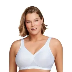 Glamorise Damen 1006 Sports Bra, Weiß, 105F - Funktionsunterwäsche mit bügellosem MagicLift-Design für optimalen Halt und Komfort, ideal für aktive Frauen.