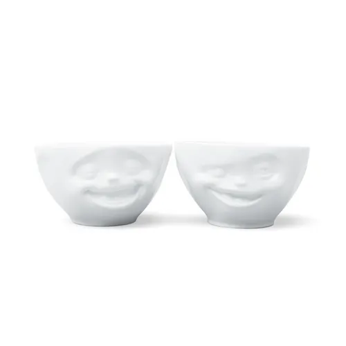 FIFTYEIGHT PRODUCTS Servierschüssel Schälchen-Set Nr. 4 - Lachend & Zwinkernd - Schüsseln Set aus 2 lachenden und zwinkernden Schalen, jeweils 200 ml, ideal für Snacks und Desserts. Spülmaschinenfest, mikrowellengeeignet und 100% Made in Germany.