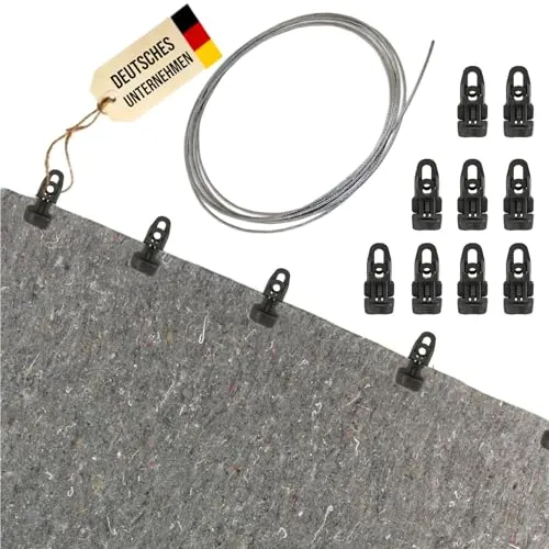 Stronghold Pfeilfangmatte Max+ Vario Set I grau 2m hoch - versch. Längen I Pfeil Auffangmatte inkl. Zubehör I Armbrust & Bogenschießen Pfeilfang - Made in Germany (2 Meter breit)