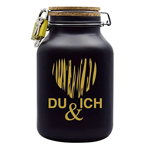 Spardose Du&Ich Geld Geschenk Idee Schwarz XXL