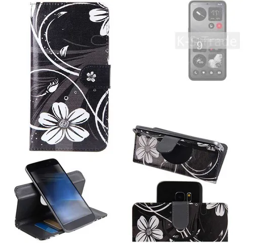 K-S-Trade Handyhülle für Nothing CMF Phone 1, Schutzhülle Handyhülle Hülle 360° Wallet Case “Flowers“