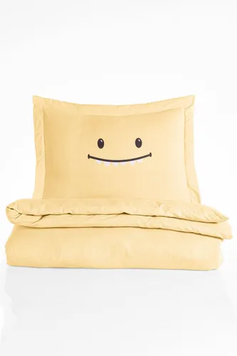 Super King Bettwäsche Set 260x220 cm – Gelb - Hochwertiges Bettwäsche-Set aus 65 % Baumwolle und 35 % Polyester, maschinenwaschbar bei 30 °C, ideal für eine gemütliche Nacht und pflegeleicht.