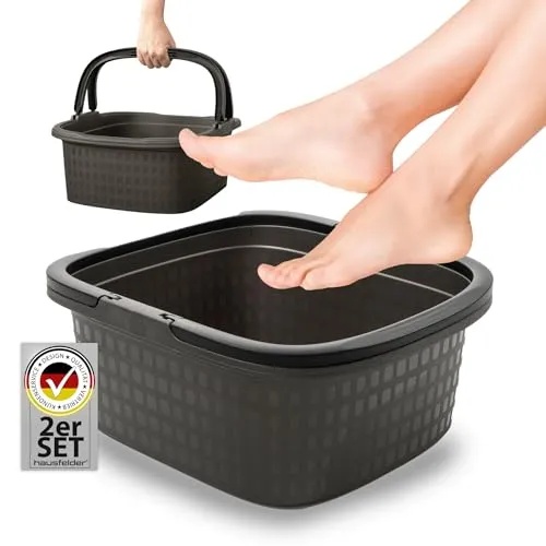 Hausfelder Fußwanne mit Henkeln 2er Set 16l. eckig