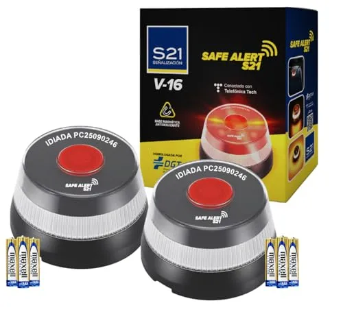 S21 Señalización 2er-Pack BALIZA V-16, Acrylnitril-Butadien-Styrol (ABS), Schwarz, 2 Stück, 2 Stück