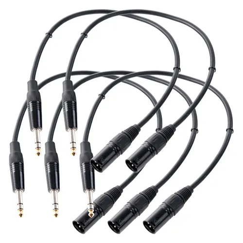 Pronomic Stage JXM-0.5 Stereoklinke/XLR 0,5m 5xSet - Audiokabel-Set mit 5 hochwertigen symmetrischen Kabeln, ideal für professionelle Anwendungen, mit robusten Steckern und optimaler Schirmung für störungsfreien Klang.