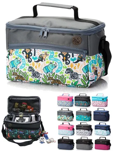 BambiniWelt Aufbewahrungstasche für Toniebox und Tigerbox - Aufbewahrungstasche für Musikboxen mit verstellbaren Innenfächern, wasserabweisend und ideal für Reisen oder zu Hause.