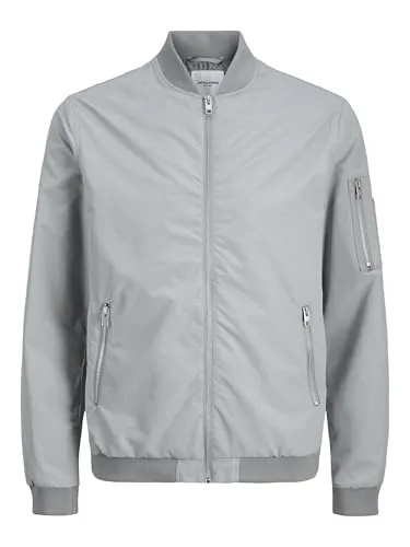 Jack & Jones Blouson JJERUSH BOMBER NOOS - Funktionsjacke in Ultimate Grey mit praktischen Reißverschlusstaschen, ideal für modische Akzente und funktionale Nutzung.