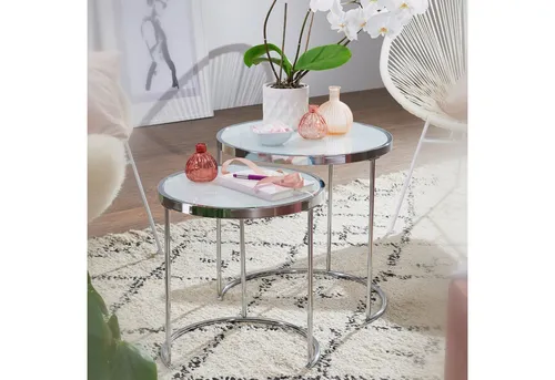 FINEBUY Beistelltisch FB53075 in weiß von FineBuy