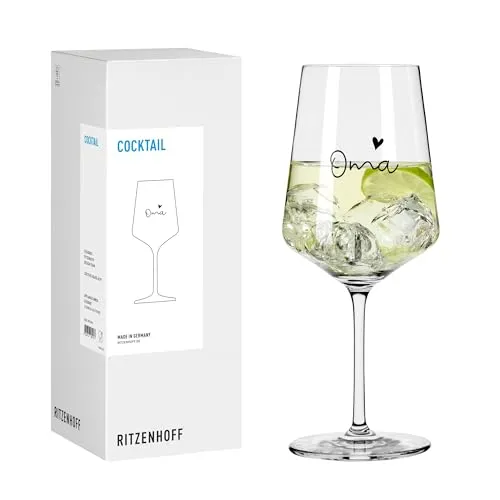 RITZENHOFF 8171019 Cocktail-Glas 500 ml, Serie Liebe, Nr. 19 mit Schriftzug Oma - modern - Made in Germany