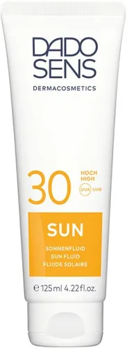 DADO SENS SUN Sonnenfluid SPF 30, 125 ml - Sonnenschutzmittel für sensible und allergiegefährdete Haut, schützt vor Mallorca-Akne und Rosacea mit dermatologisch entwickeltem Schutz und pflegenden Inhaltsstoffen.