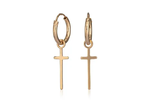 NKlaus Paar Ohrhänger Vergoldet mit Keltischem Kreuz - Ohrringe für Damen, vergoldet mit 18 Karat, stilvolles keltisches Design für einen eleganten Look.