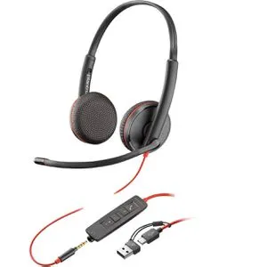 Poly Blackwire 3225 Stereo Headset On-Ear - Headset & Mikrofon mit komfortablem Tragegefühl und klarer Klangqualität für professionelle Telefonate und Multimedia.