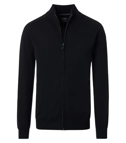 CASAMODA Strickjacke Uni Schwarz XL - Strickjacke für Herren aus reiner Pima-Baumwolle, bietet ein besonders weiches Tragegefühl und ist vielseitig kombinierbar.