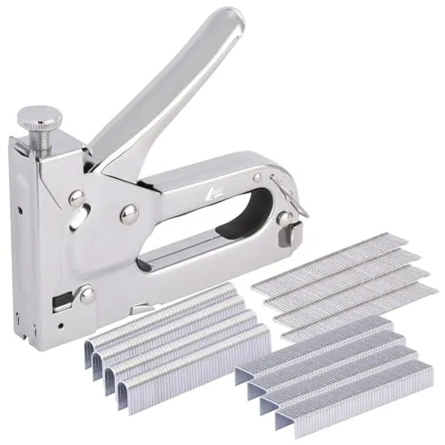 AGT Werkzeuge Tacker: 3in1-Handtacker mit 600-teiligem Klammer-Sortiment (Nägel Hefter, Tacker für Tackerklammern)
