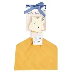 Schmusetuch Giraffe Naturkautschuk (MQ3) in gelb von Tikiri
