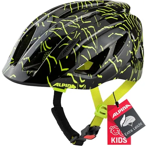 Alpina PICO Fahrradhelm für Kinder - Leicht und Bruchfest mit Fliegennetz - Fahrradhelme mit optimaler Klimatisierung, geringem Gewicht und sicherem Gurtschloss für maximalen Komfort und Schutz beim Radfahren.