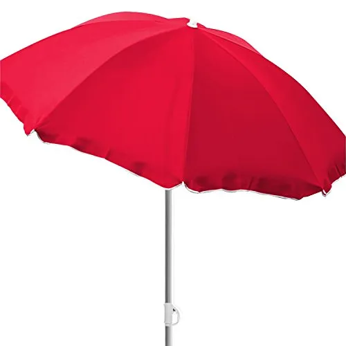 Mojawo Strandschirm Sonnenschirm Strand Schirm Sonnenschutz Gartenschirm Sonnenschutz knickbar Nylon rot Ø1,80m