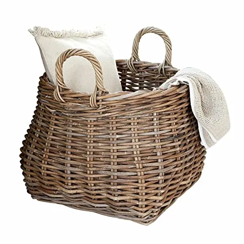 Loberon Korb Leogane - Handgefertigter Rattan-Korb im Landhaus-Look - Aufbewahrungsbehälter ohne Deckel, aus nachhaltigem Rattan, echte Handarbeit für langlebige und stilvolle Organisation in Ihrem Zuhause.