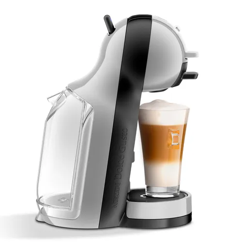 KRUPS KP123B Nescafe Dolce Gusto Mini Me - Kapselmaschine in Arctic Grey Schwarz, 15 bar Pumpendruck für intensiven Kaffeegenuss und praktische Flow-Stop-Funktion