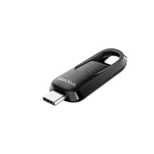 SanDisk Ultra® Slider USB-Type-C™-Laufwerk 64 GB (USB-Flash-Laufwerk, einziehbarer Anschluss, USB 3.2 Gen 1, bis zu 300 MB/s) Schwarz