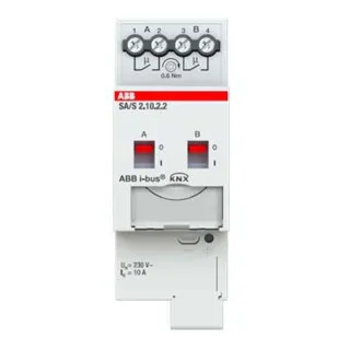 ABB Stotz Schaltaktor 2fach, 10A - REG SA/S2.10.2.2 2CDG110257R0011 - Elektroinstallation mit 2 potenzialfreien Kontakten für vielseitige Anwendung, max. 2500W, ideal für ohmsche und induktive Lasten, mit LED-Anzeige und Handbedienung.