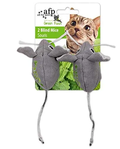 AFP AFPK02421 Katzenspielzeug Green Rush Catnip Mice mit 12 g Katzenminze, 2 Stück, 2073547, Multi