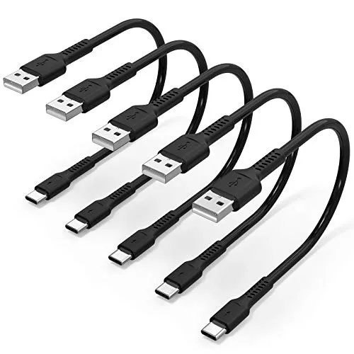 30cm USB C Kabel Kurz [5Stück], USB A auf USB Typ C Ladekabel 3A Schnellladekabel und Datenkabel Kompatible für Samsung Galaxy S20 S21 A51 Note10, Huawei P30 P40 Mate 20, Xiaomi, Google Pixel 4A