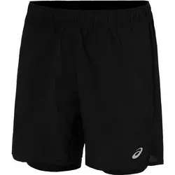 ASICS Core 2in1 7in Laufshorts Herren - Schwarz, Größe L - Laufbekleidung mit 2-in-1-Design für optimale Bewegungsfreiheit und Unterstützung. Feuchtigkeitsregulierend für trockenen Komfort während intensiver Trainingseinheiten.