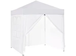 Outsunny 2x2m Faltpavillon - Wasserdicht und UV 30+ - Vielseitiger Pavillon (2x2m) mit 4 abnehmbaren Wänden, ideal für Outdoor-Veranstaltungen. Robuste, wasserabweisende Plane schützt vor UV-Strahlen und bietet angenehmen Schatten.