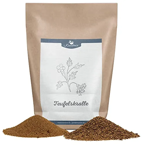 Produktbild Krauterie Teufelskralle für Hunde, Einzelfuttermittel für Hunde (100 g), Afrikanische Teufelskralle Pulver in Spitzenqualität