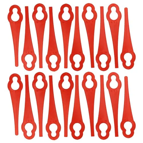 vhbw 20x Ersatz-Messer kompatibel mit Bosch ART 26 Li, ART 26 Easytrim Accu Rasentrimmer - Ersatzklinge Rot, Nylon/Kunststoff