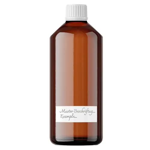 BMUT 500ml Laborflasche 28/410 – leere – braun – Lebensmittelechte PET Leerflasche BPA-frei mit Originalitätsverschluss & Kindersicherung – Kunststoffflasche inkl. 2 wasserfester Etiketten