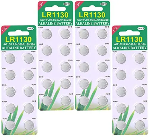 Stück AG10 LR1130 1.5V Alkaline Knopfzelle Batterien Ohne Quecksilber 40