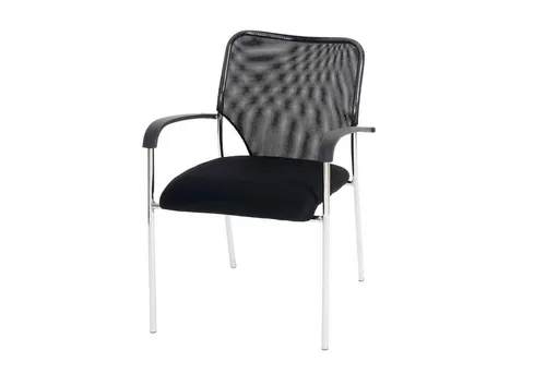 PROREGAL® Besucherstuhl 4x Besucherstuhl mit Lehne 83x55x60cm Stoff Schwarz Konferenzstuhl