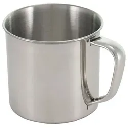 Outdoor International Becher Camping Becher Edelstahl 300/500, Edelstahl, ml Trinkbecher Kaffee Tasse BW Geschirr silberfarben 9,5 cm x 8,5 cm