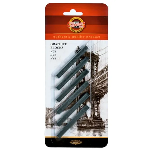 Graphitblöcke im 6er Set - 2B, 4B, 6B Koh-I-Noor 4390 0,74€/Stück